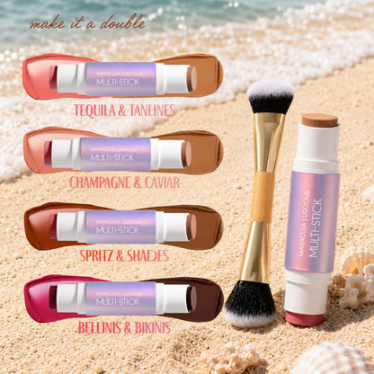 Maracuja Luscious multi-stick + brush - double-ended cream blush & bronzer stick