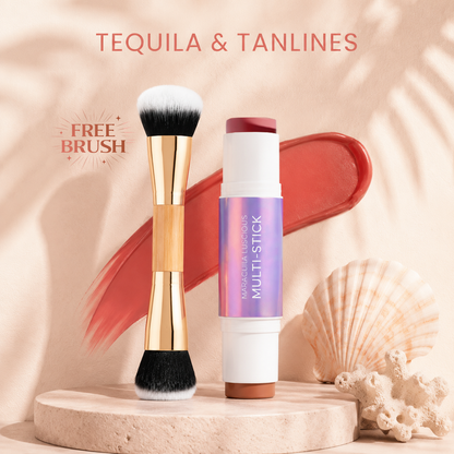 Maracuja Luscious multi-stick + brush - double-ended cream blush & bronzer stick